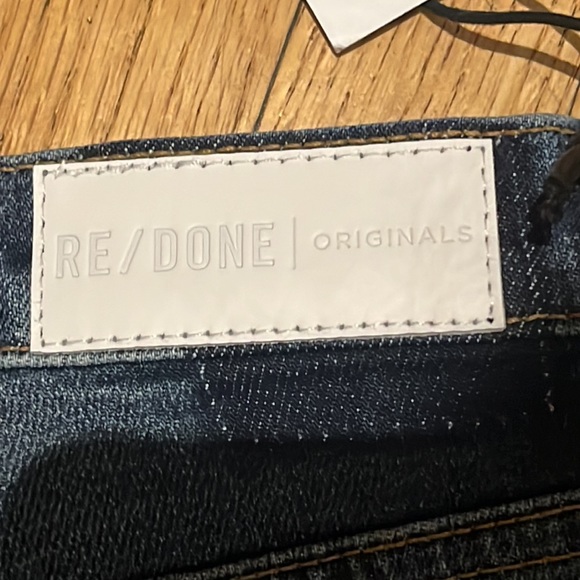 Re/Done Originals High Rise Ankle Crop Midnight Blue - Picture 12 of 15